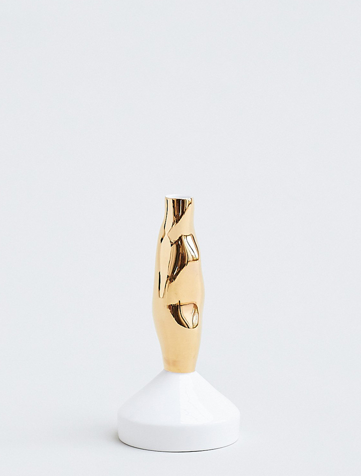 Feldspar gold bud vase