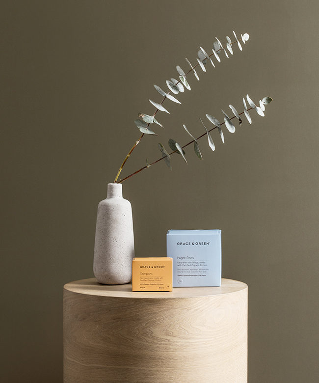 grace and green natural organic tampons and pads