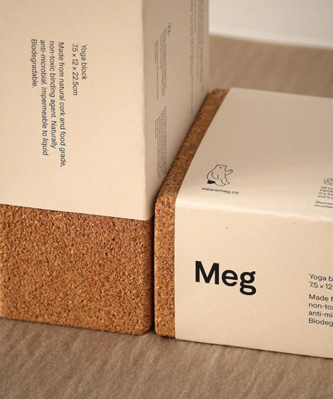 Meg natural biodegradable cork yoga accessories for recovery