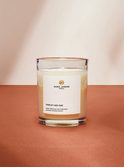 Sana jardin sustainable fragrance natural candle tiger by her side