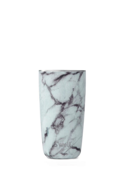 Swell refillable tumbler white marble