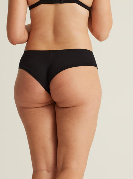 Woron sustainable organic lingerie underwear basics black cheeky panties