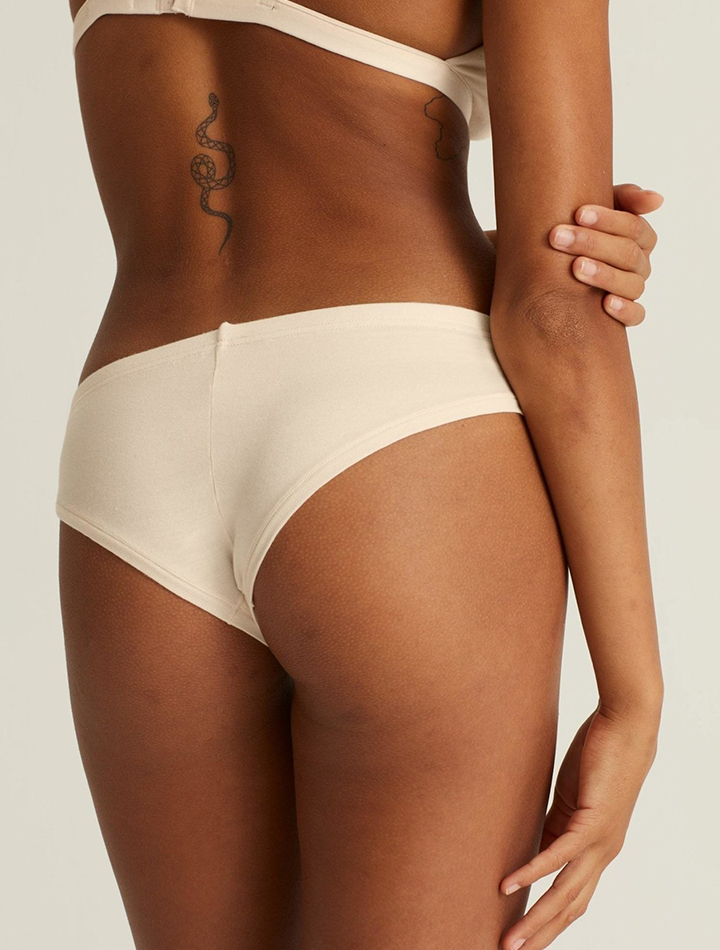 Woron sustainable organic lingerie underwear basics blush cheeky panties