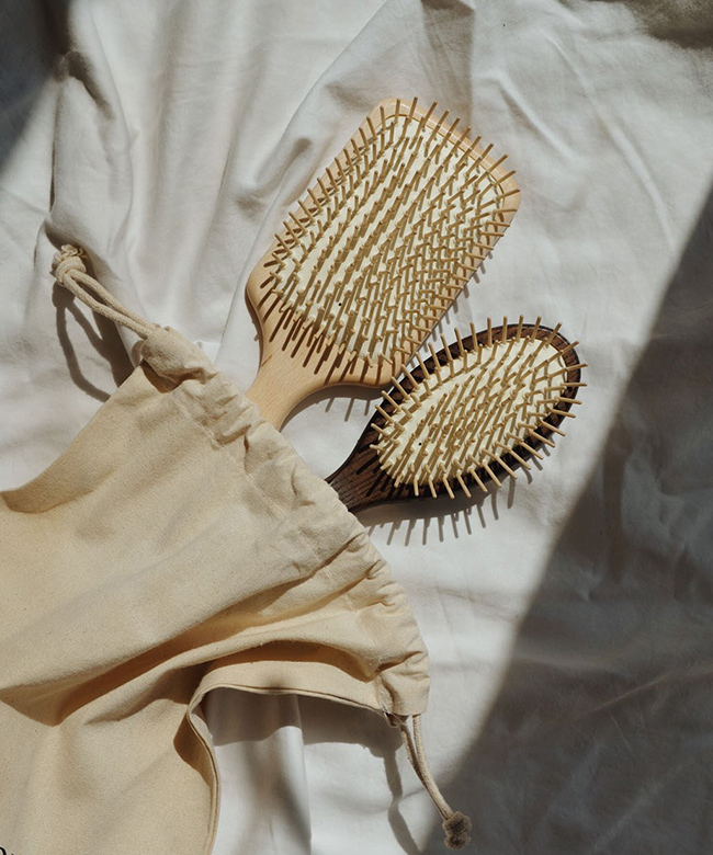 Glasshouse sustainable natural wooden hair brushes
