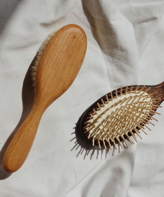 Glasshouse sustainable natural wooden hair brushes