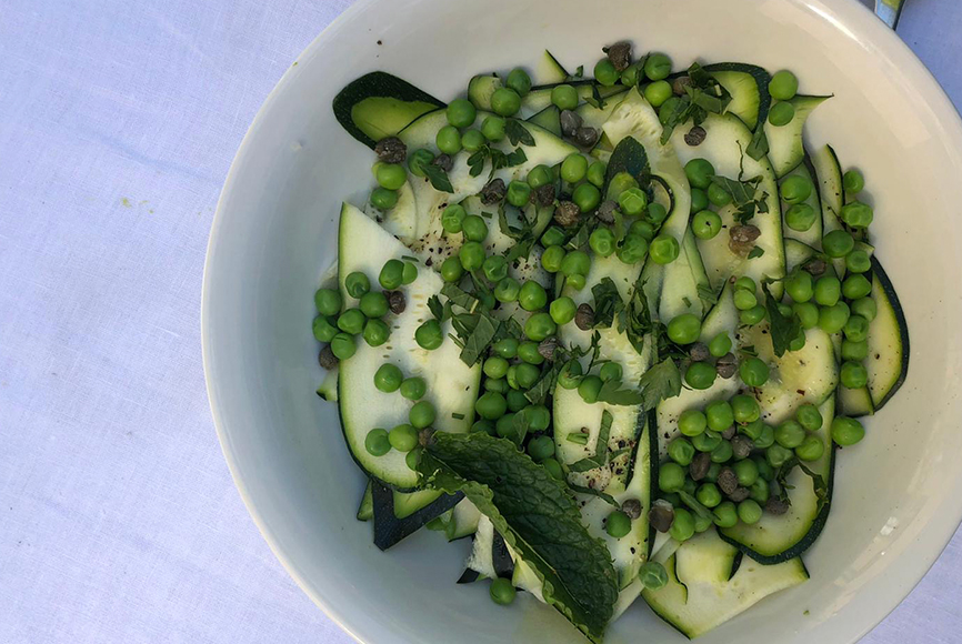 Reve en vert italian lunch menu milam pea courgette