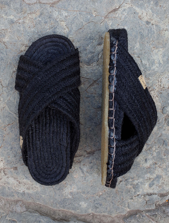 of origin natural jute sandals black balers