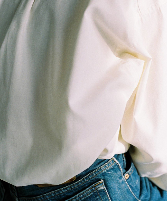 Archivist studio handmade upcycled cotton white shirt for men