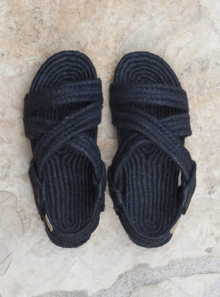 Of origin natural jute sandals mastella black