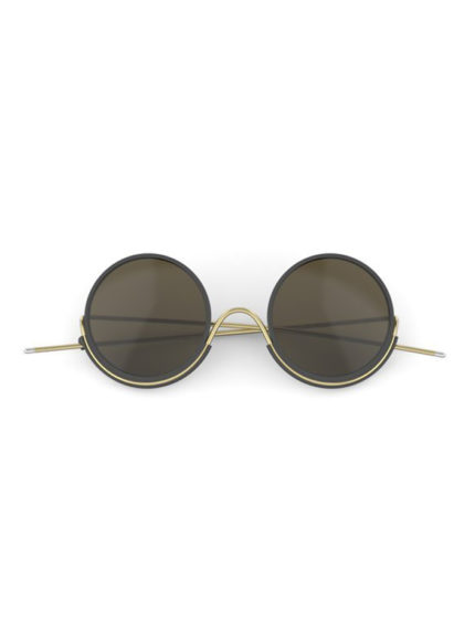 Wires sustainable handmade sunglasses 180 round in black and gold