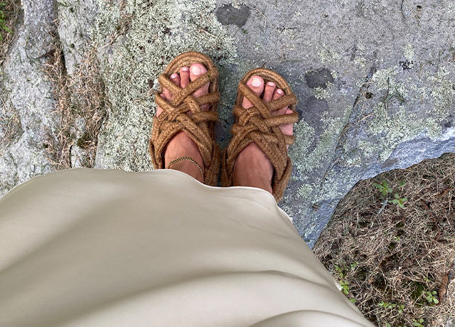 Of origin natural jute sandals with Grace Fuller landscape design