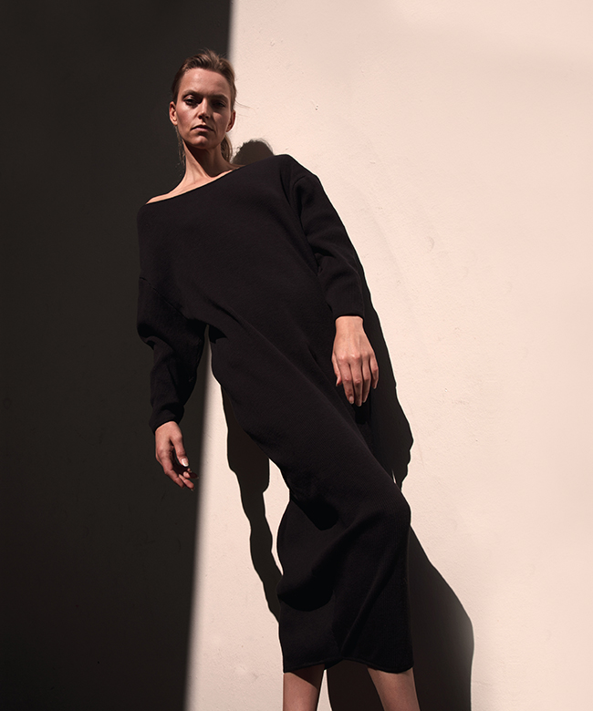 Taiyo recycled cotton midi luna dress in black