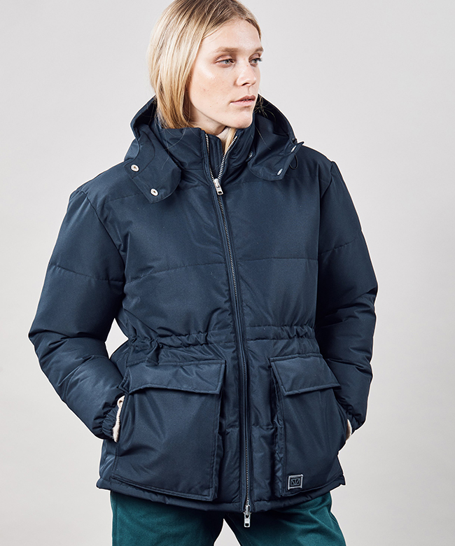 Brixtol recycled rowetta navy jacket coat