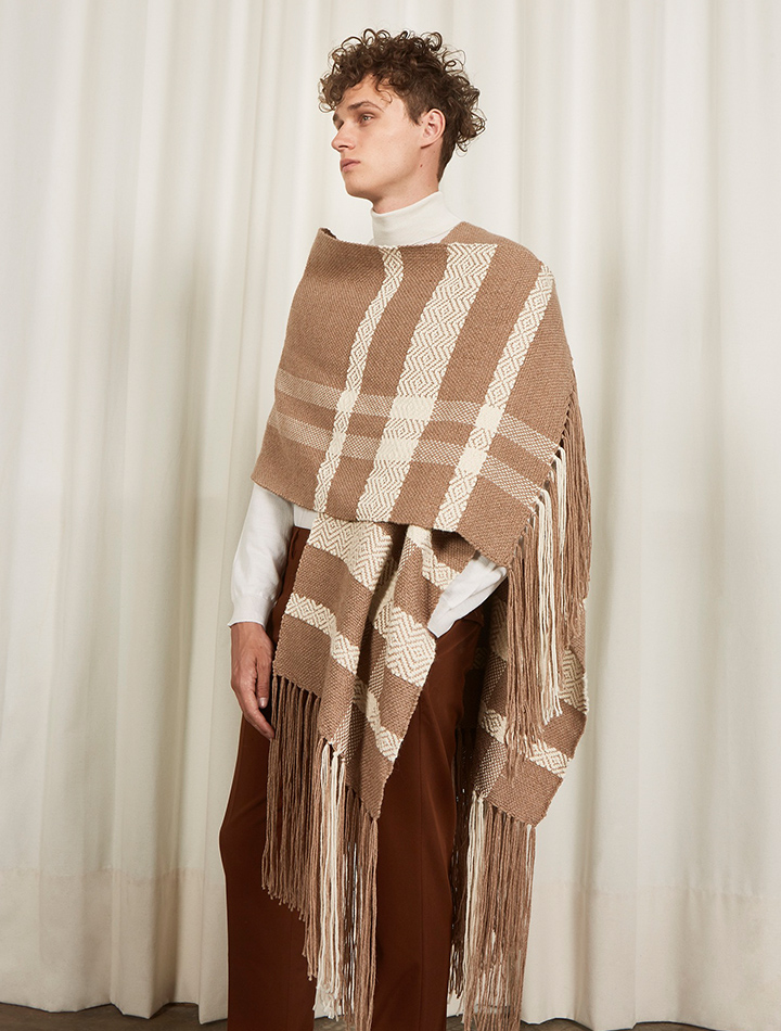 Maydi ethical sustainable hand woven natural knitwear and accessories pampa throw