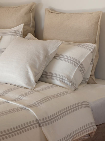 Arkitaip organic handmade linen stripe pillow case set