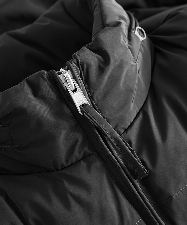 Brixtol recycled cora puffer jacket coat in black