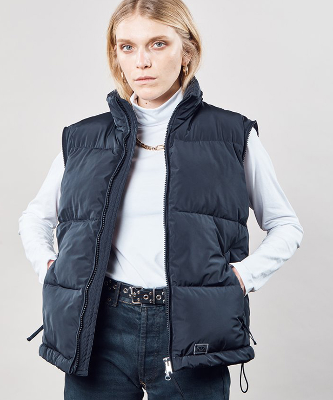 Brixtol recycled cora puffer jacket coat in black
