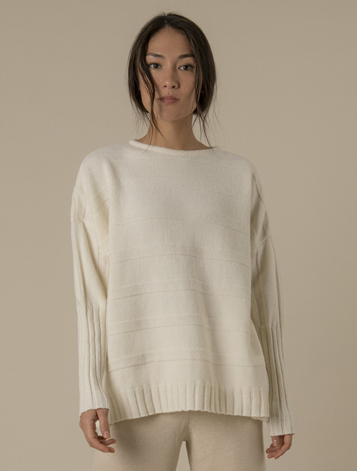 Francis stories james off white cream cashmere sweater