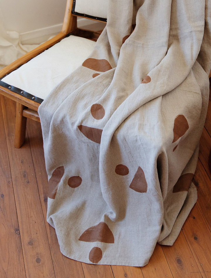 Little Beacon natural handprinted home throws and textiles