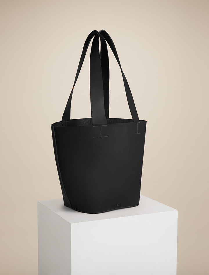 Paradise Row ethical sustainable leather home goods accessories shopper handbag black