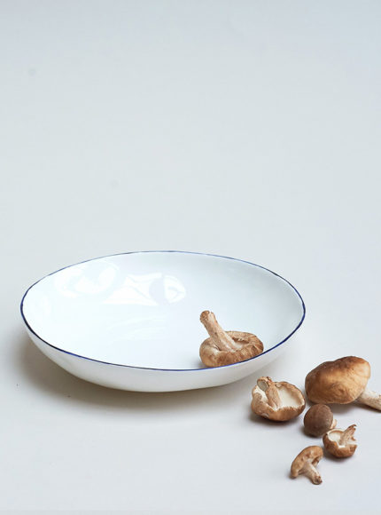 Feldspar studio handmade fine bone china cobalt blue pasta bowls set of 4