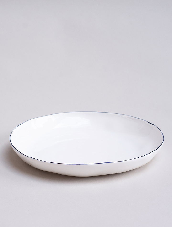 Feldspar studio handmade fine bone china cobalt serving bowl