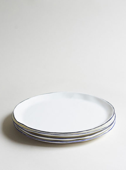 Feldspar studio handmade fine bone china cobalt blue side plates set of 4
