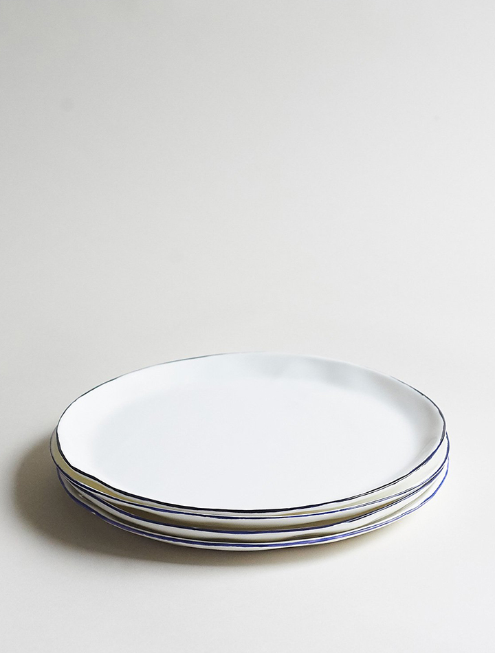 Feldspar studio handmade fine bone china cobalt blue side plates set of 4