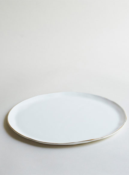 Feldspar studio handmade fine bone china gold dinner plates set of 4