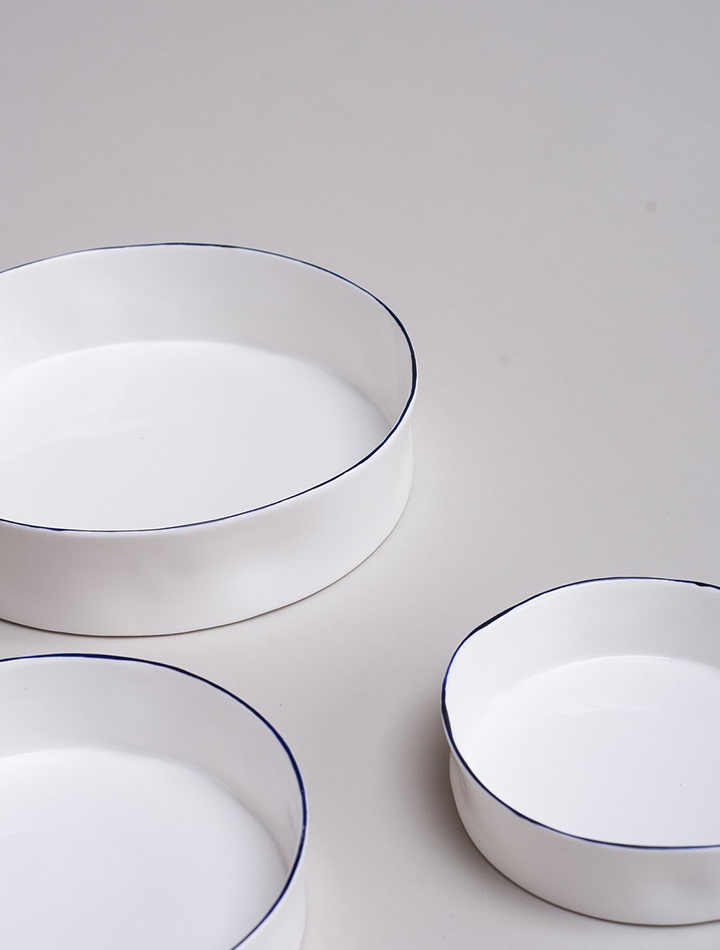 Feldspar studio handmade fine bone china cobalt blue pet bowl