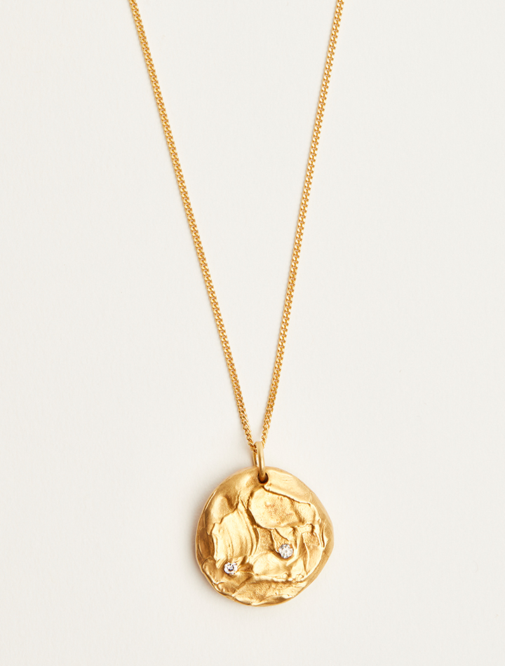 ethical sustainable recycled jewellery carolina de barros gaia gold necklace