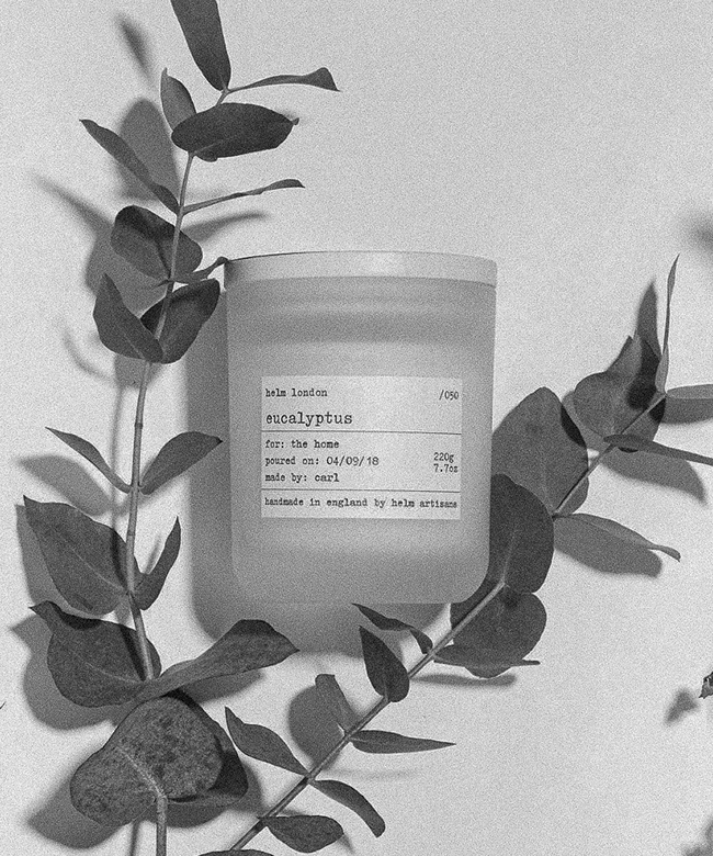 Helm natural vegan candles handmade in the UK