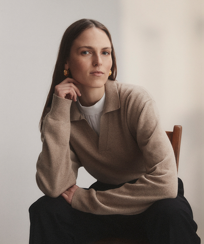 Riley sustainable ethical made to order handmade fashion linen recycled cashmere