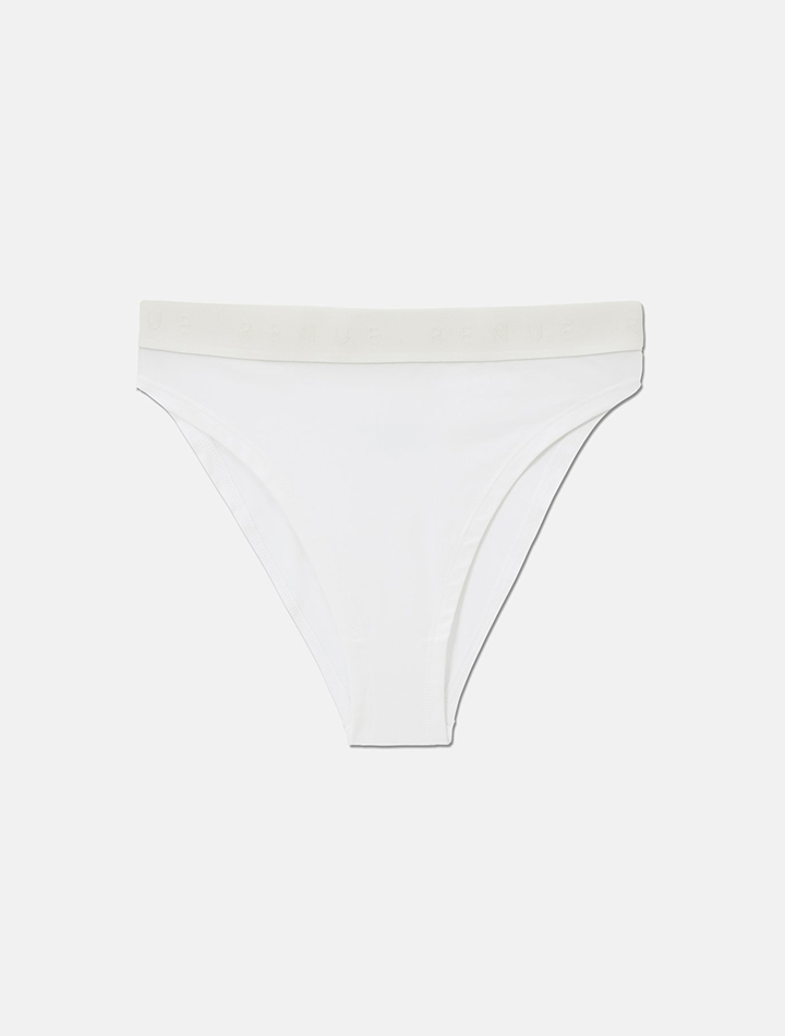RENUE sustainable ethical lingerie white high rise brief knickers