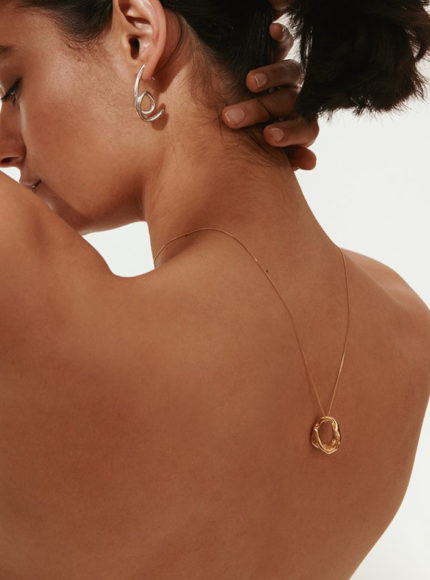Carolina de barros ethical recycled reclaimed handmade jewellery gold pendant necklace