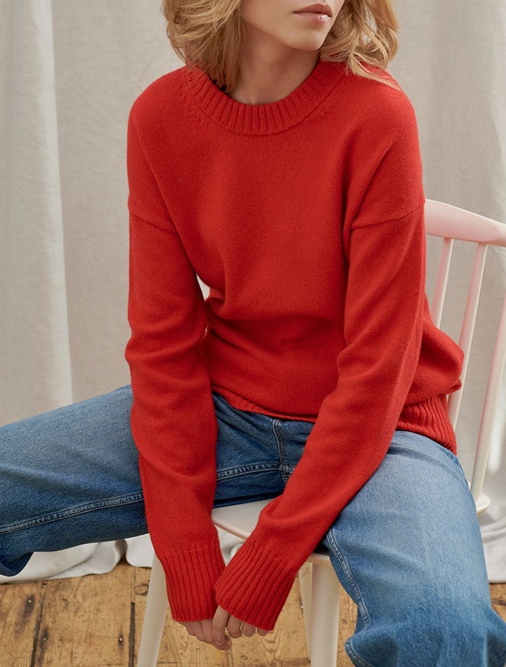 Navygrey The Relaxed Jumper in Red