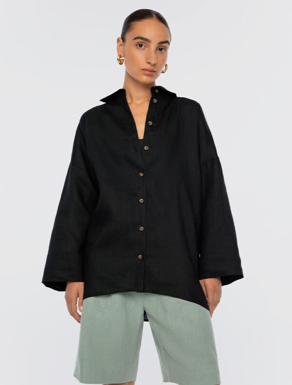 Ally Oversized Tailored Linen Shirt