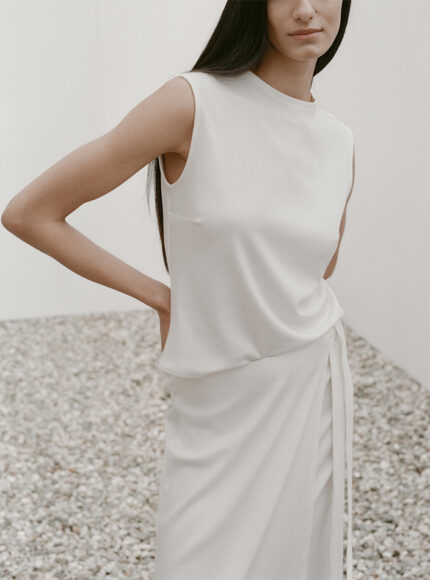 dal-the-label-modal-rib-knit-tank-in-ivory-product-image