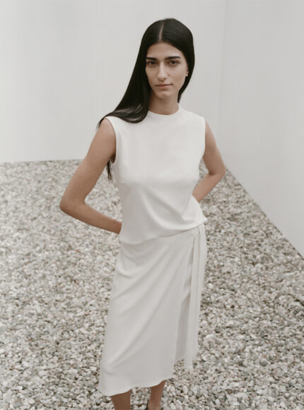 dal-the-label-modal-rib-knit-wrap-skirt-in-ivory-product-image