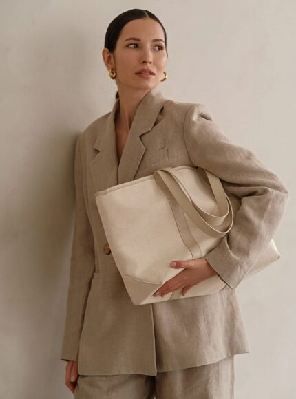 Structured Tote Bag in Cream