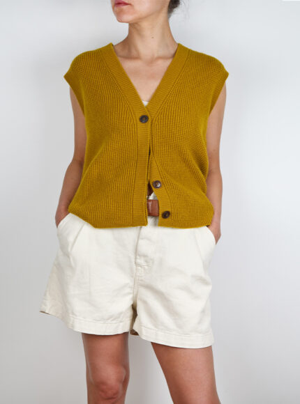 Waffle Stitch Waistcoat in Topaz