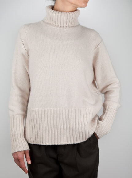 Chunky Roll-Neck Jumper in Feather