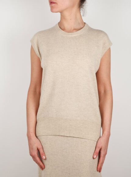 Cashmere Vest in Dye-Free Eco Alabaster