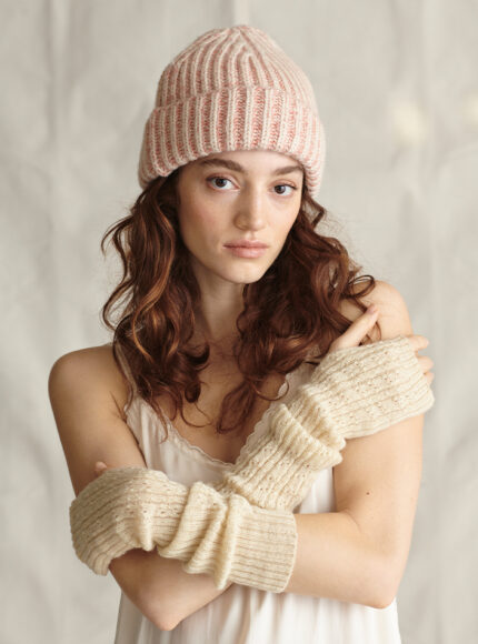 Eccleston Hat in Ecru & Coral Mouline