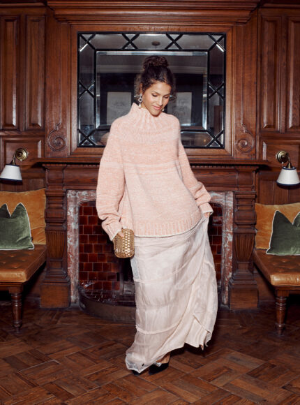 herd-knitwear-eccleston-jumper-in-ecru-and-coral-mouline-product-image