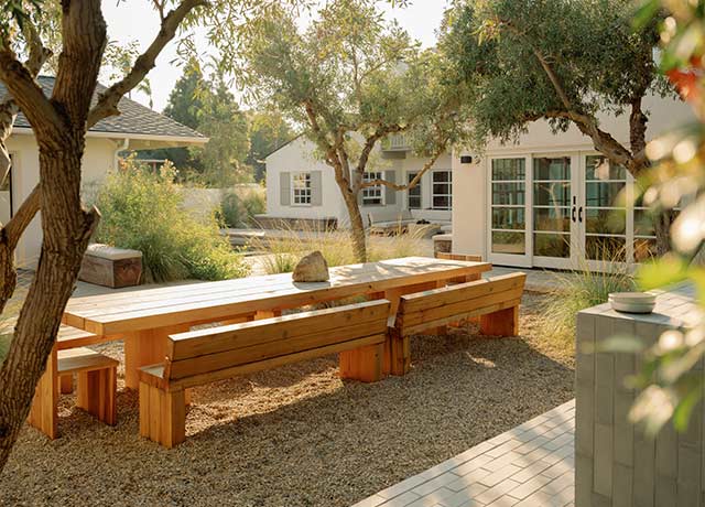 Orca landscaping with sustainable outdoor furniture