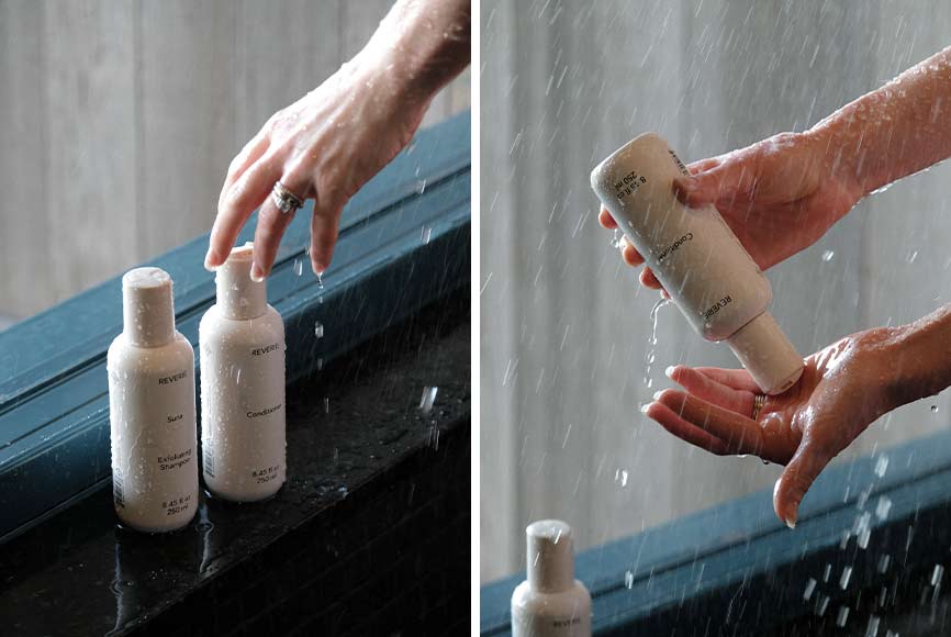 Showering with clean beauty products
