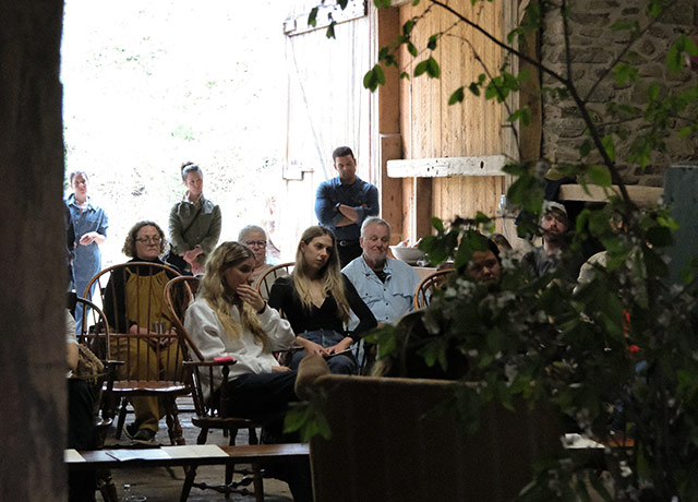 Audience at Bloom Farm during a live podcast