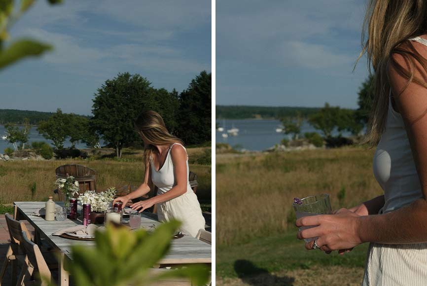 WYNK drink being served at an outdoor dinner party