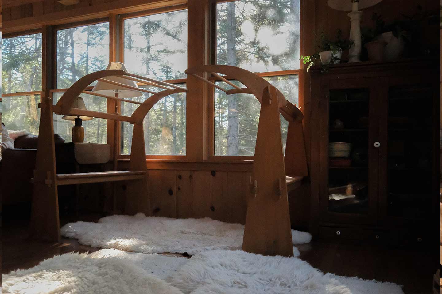 Sheepskin rugs and a fort